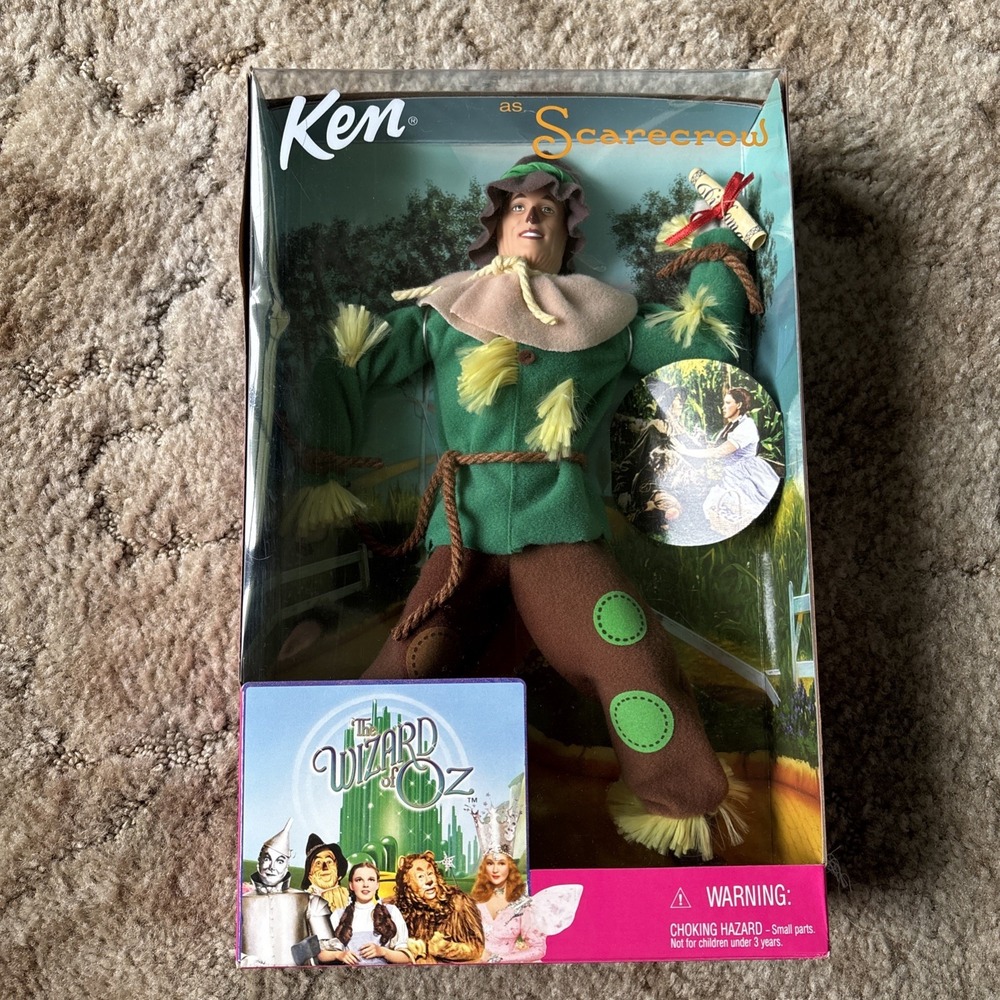 Vintage 1999 Wizard of Oz Ken as Scarecrow Doll Mattel 25154 New In Box NIB